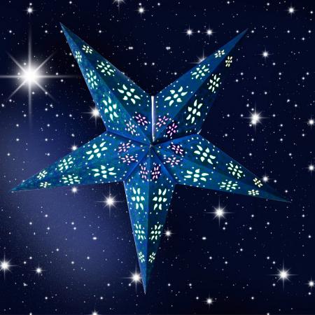 Cyclon blau, Magic Starlights, Weihnachtsstern, Leuchtstern, Papierstern, Fensterstern, Weihnachtsdekoration, Innenausstattung, Lampe, Beleuchtung, Dekoration